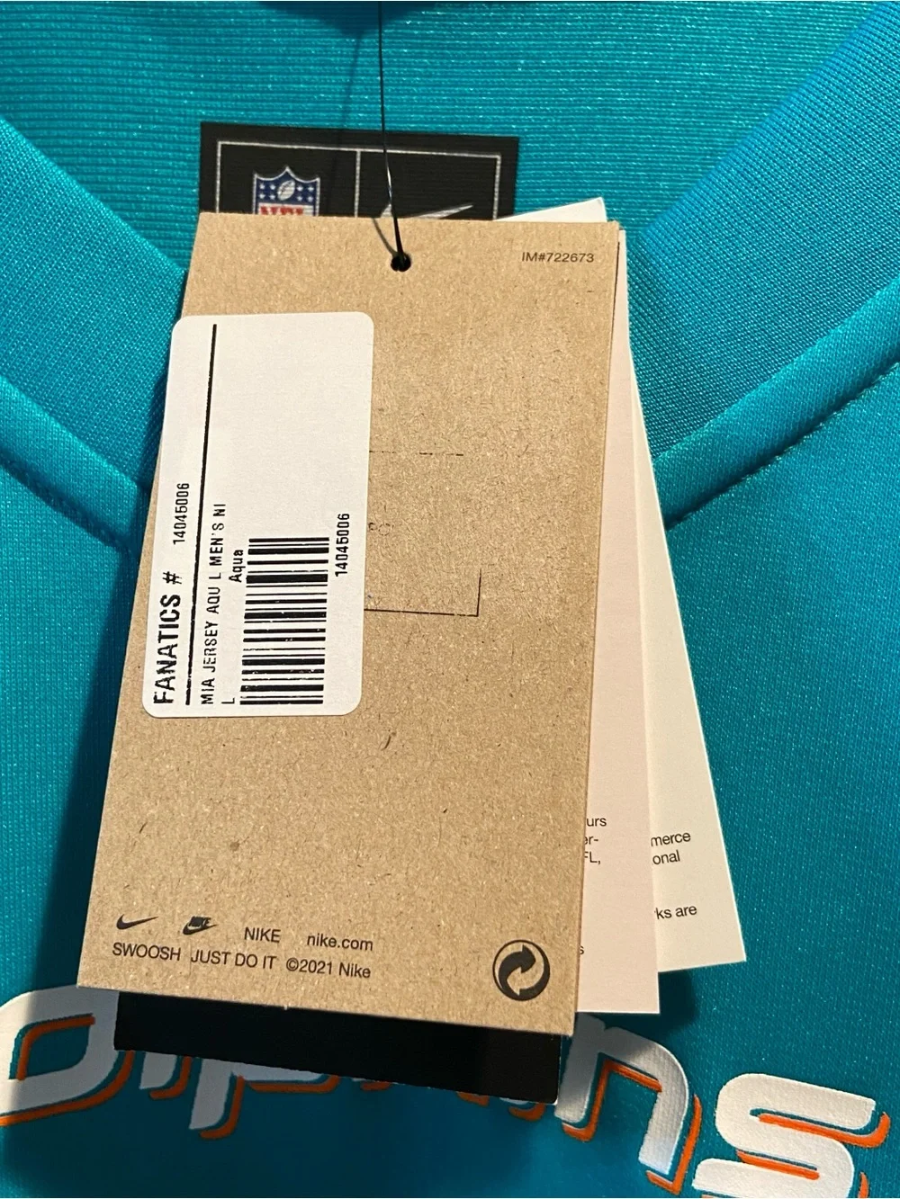 $130 NWT Nike Miami Dolphins - Tua Tagovailoa - Player Game Jersey  - Men’s L